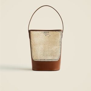 J. Crew Berkeley Bucket Tan and Brown Woven Shoulder Bag
